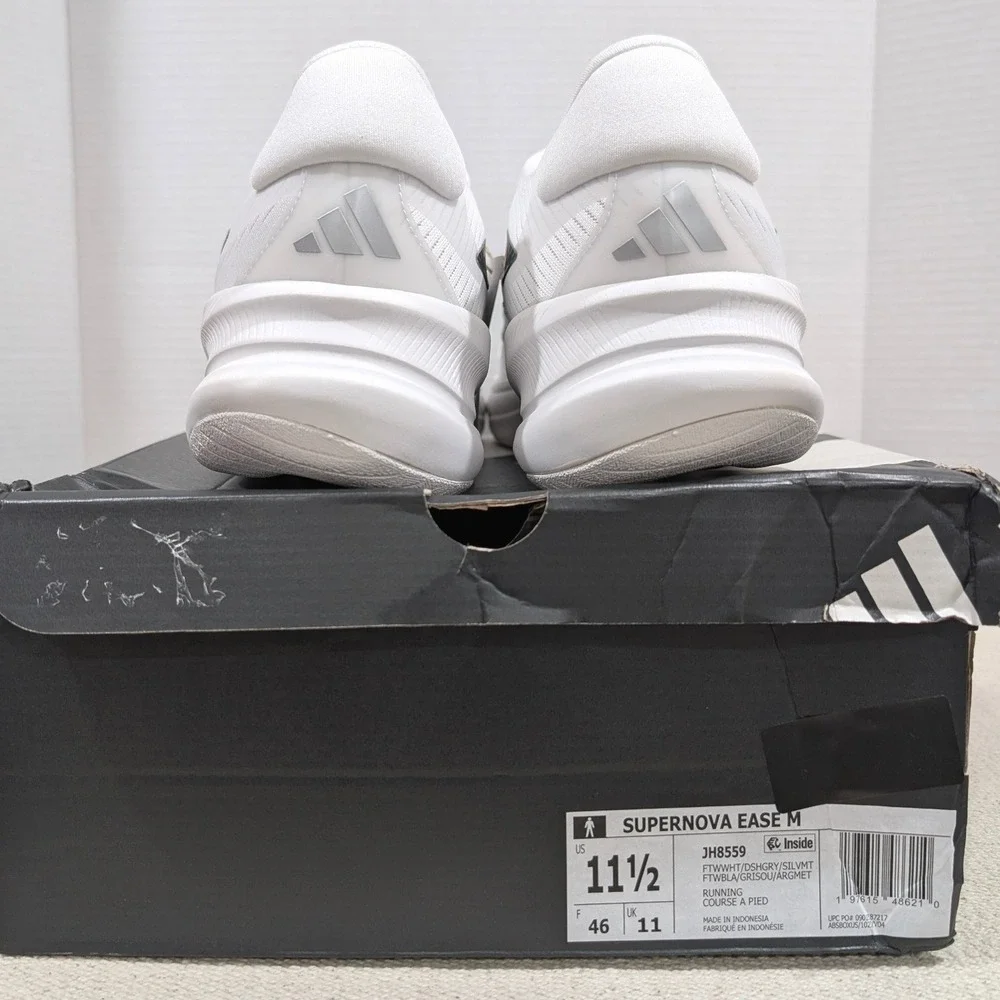 Adidas Supernova Ease M White Black Running Shoes JH8559 Mens 11.5